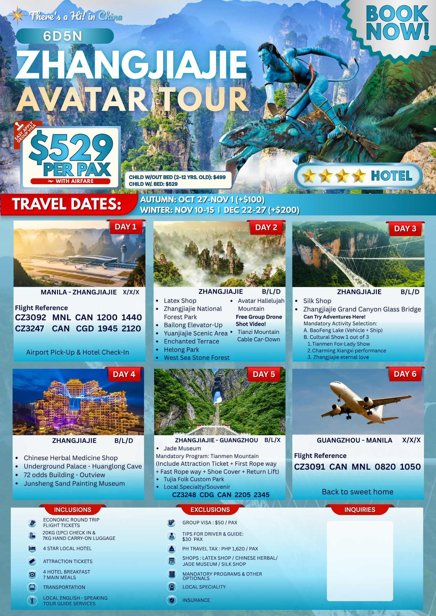 Zhangjiajie Avatar 6-day tour promo poster