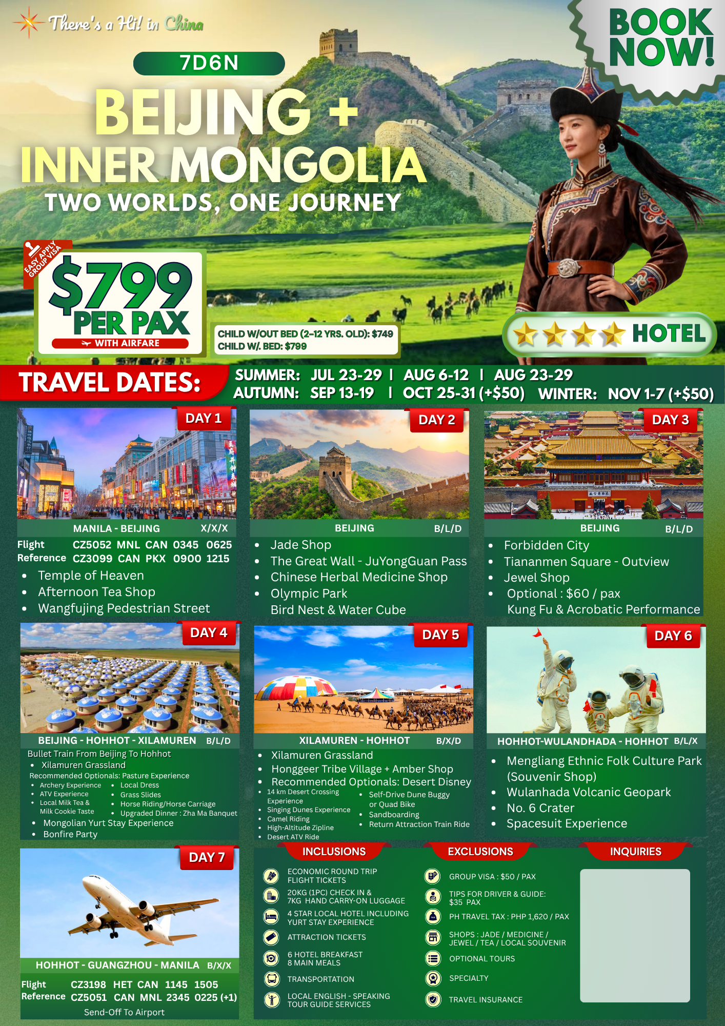 Beijing and Inner Mongolia 7-day tour promo poster