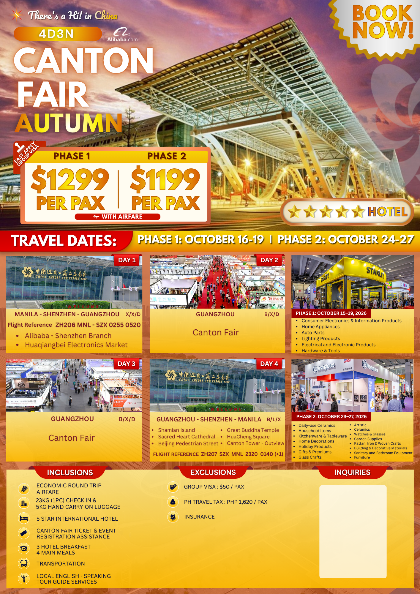 Canton Fair Autumn 4-day business tour promo poster