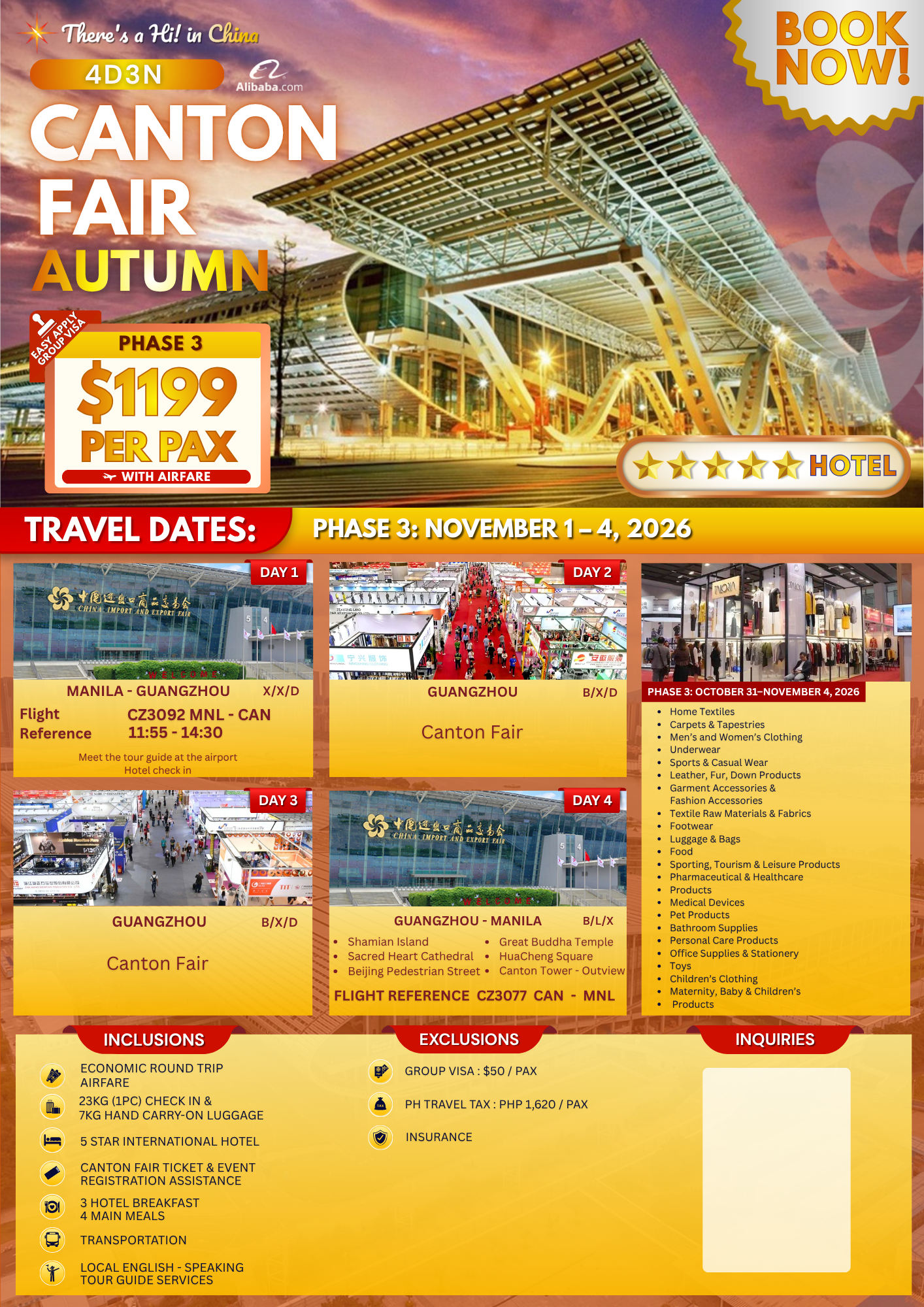 Canton Fair Phase 3 4-day business tour promo poster